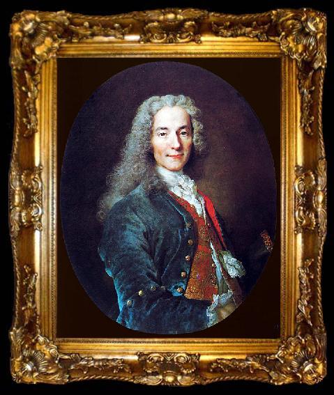 framed  Nicolas de Largilliere Portrait de Francois-Marie Arouet, dit Voltaire, ta009-2